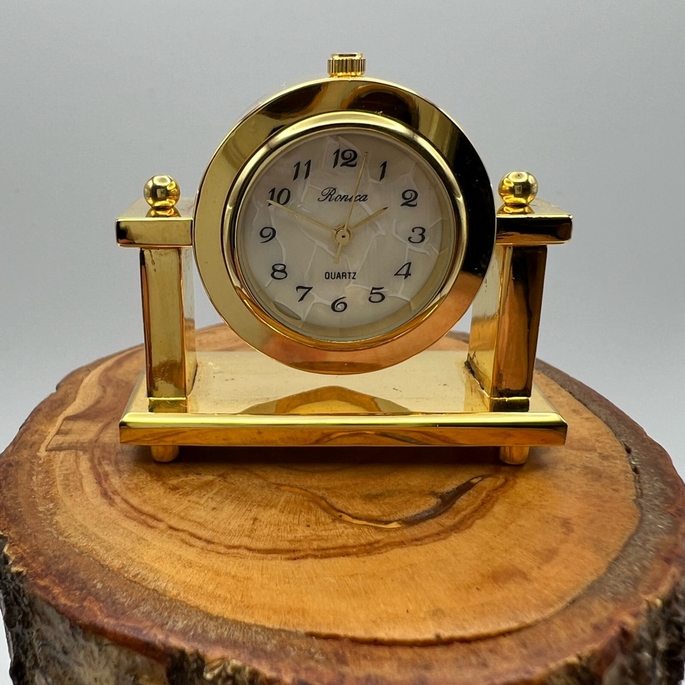 Gold Ronca Quartz Mini Clock